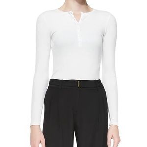 ATM Modal Rib Henley in White XS